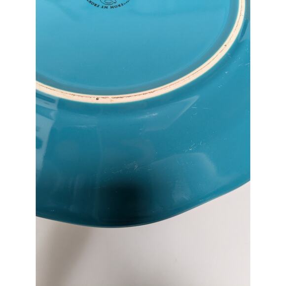 Pioneer Woman Vintage Floral Teal 10 3/8" stoneware single dinner plate only - Picture 7 of 11